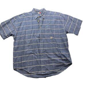 Tommy Hilfiger Mens Plaid Button‎ Up Shirt Short Sleeve Size XL Casual |K1
